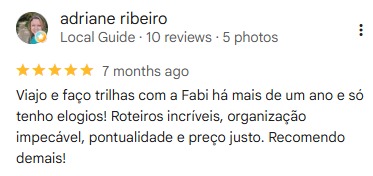 Avaliação de Adriane Ribeiro no Google